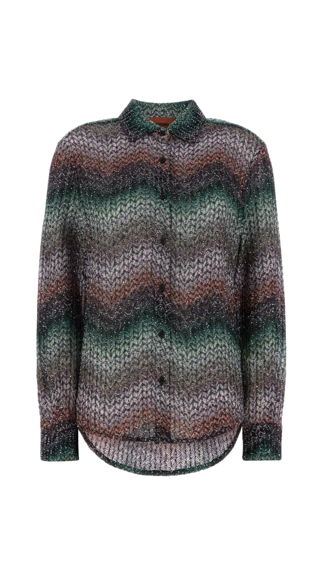 Mixed Viscose Lamé Shirt with Sequins in Multicoloured
