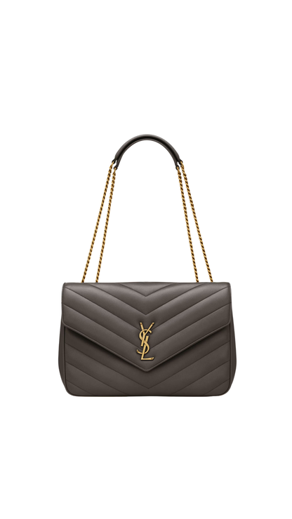 Loulou Large in Urban Grey Matelassé Lambskin