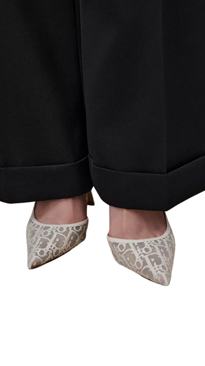 Adiorable Slingback Pump in Ecru Dior Oblique Embroidered Mesh