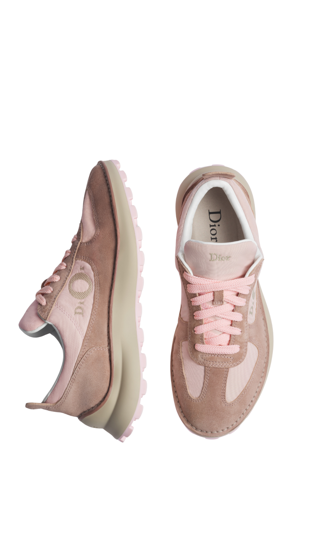 Squash Sneaker in Rose Tendre Suede Calfskin and Technical Fabric