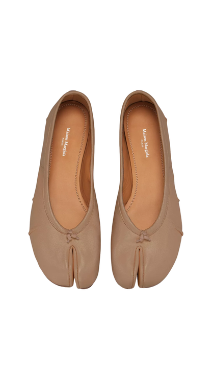 Tabi Ballerina in Nude Nappa Leather Ballet Flats