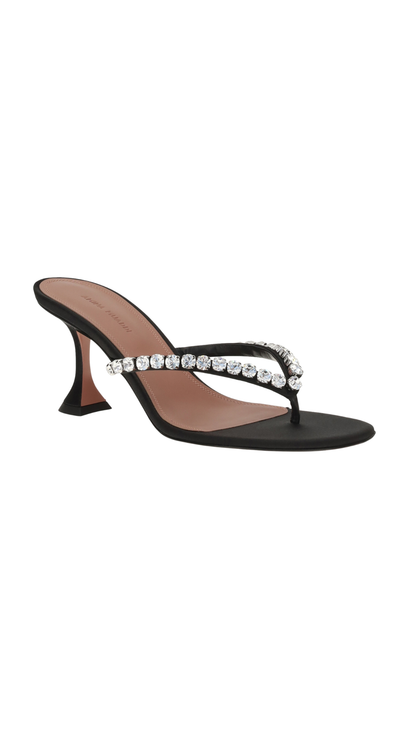 Gigi Embellished Leather Thong Sandals
