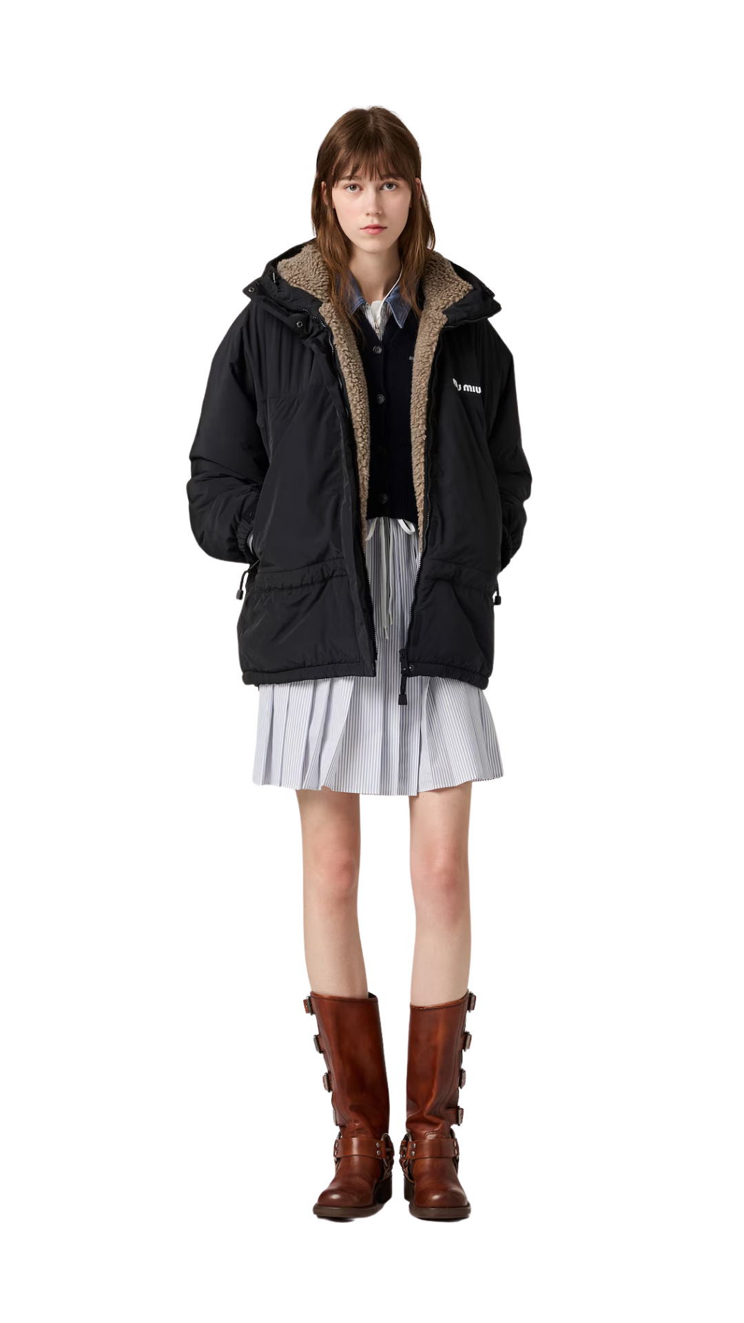 Ponge Down Jacket in Black