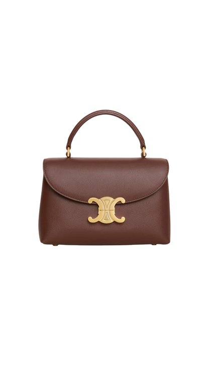 Teen Nino Bag in Supple Grained Calfskin in Chestnut