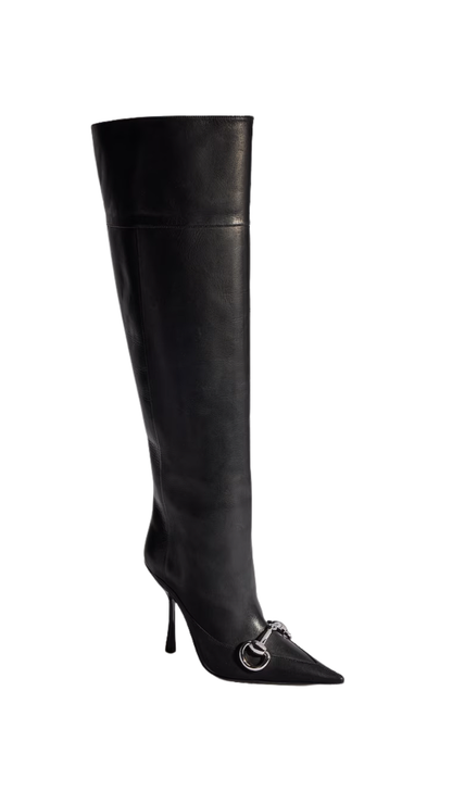 Boulevard Boot in Black Vegetable-Tanned Leather with a Glossy Finish