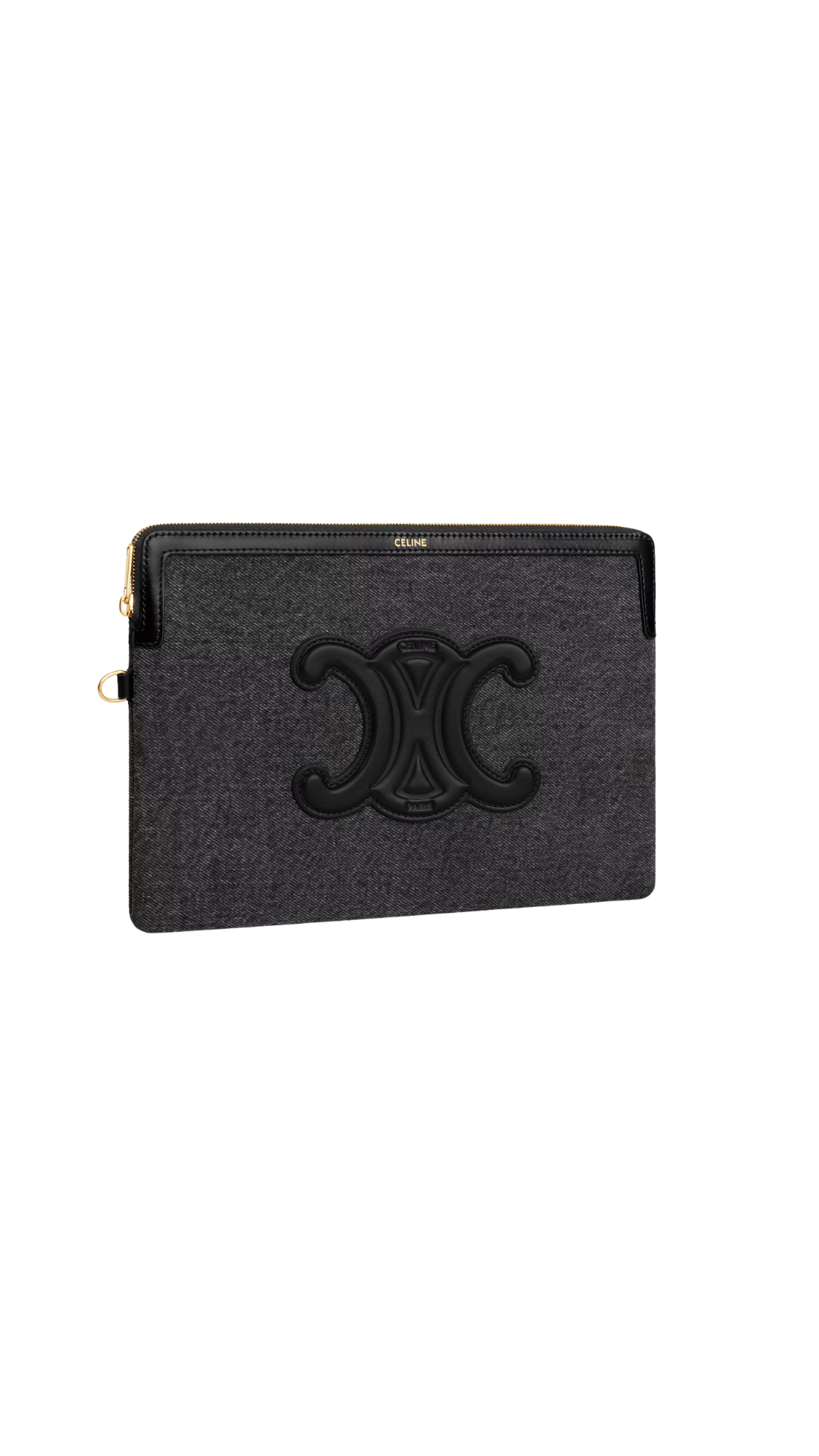 Small Pouch With Strap Cuir Triomphe in Denim Dark Grey