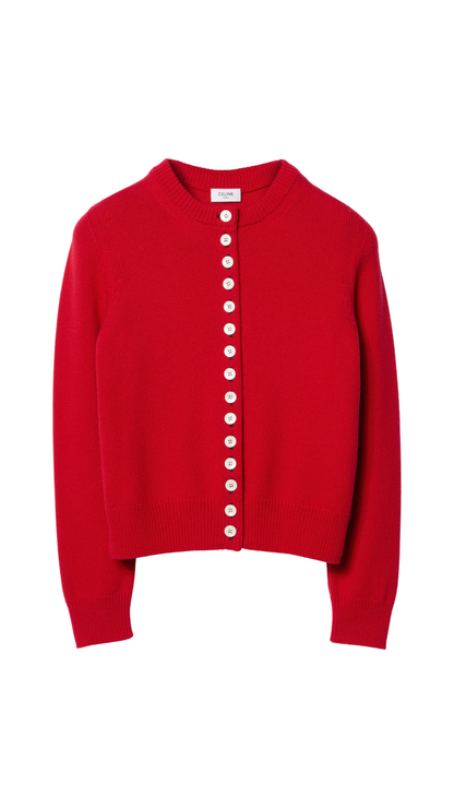 Twinset Cardigan in Red Heritage Cashmere