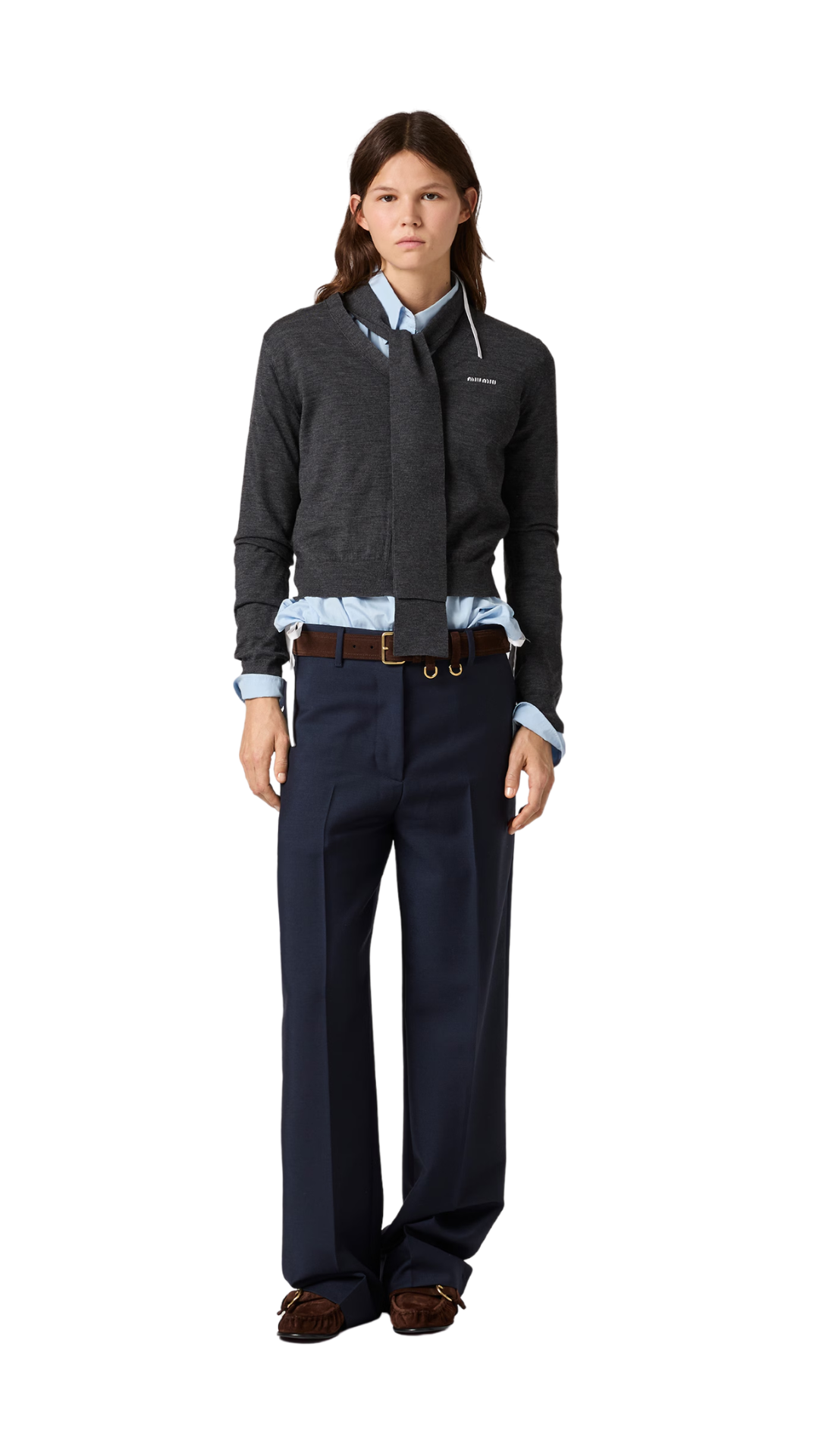 Wool Cardigan in Anthracite Gray