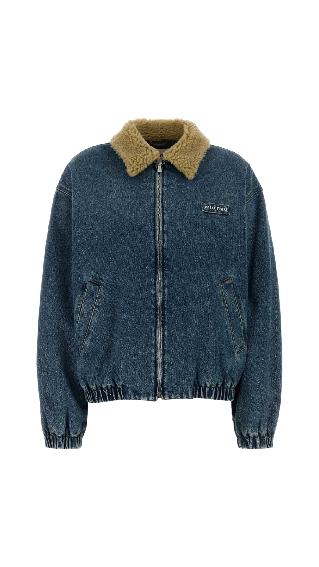 Padded Denim Bomber Jacket