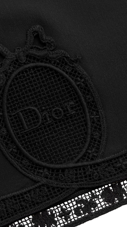 Médaillon Embroidered Tank Top in Black