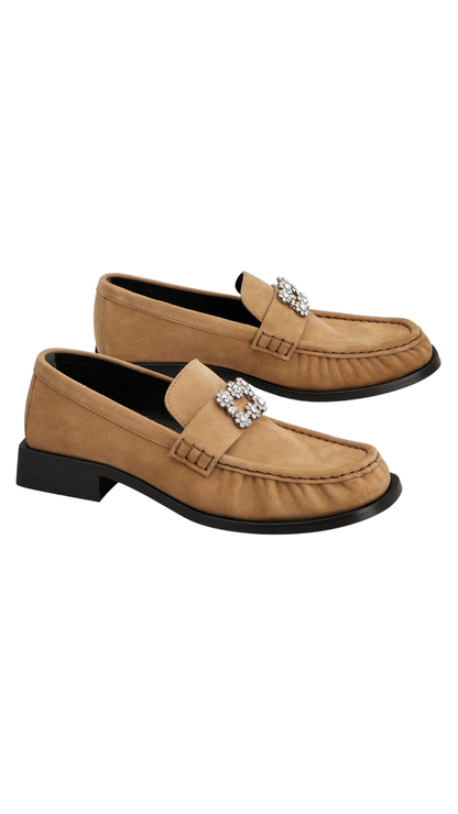 Viv' Rangers Loafers in Beige Suede