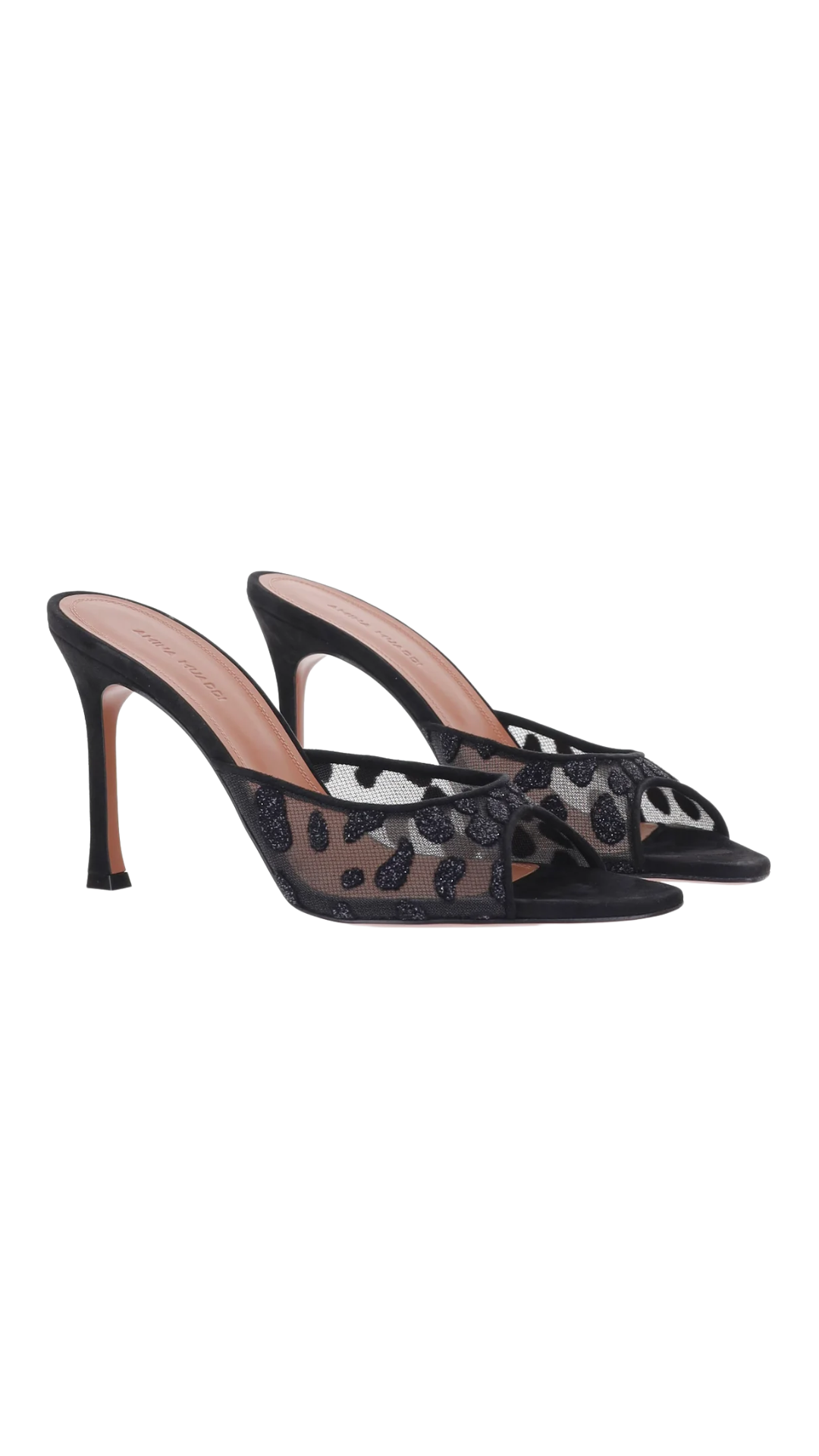 Alexa Slipper 95 Black Lace Polka Dot