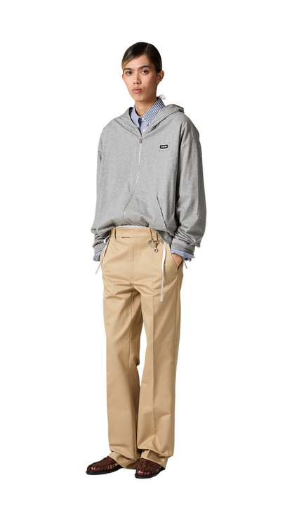 Cotton Fleece Hoodie in Grey