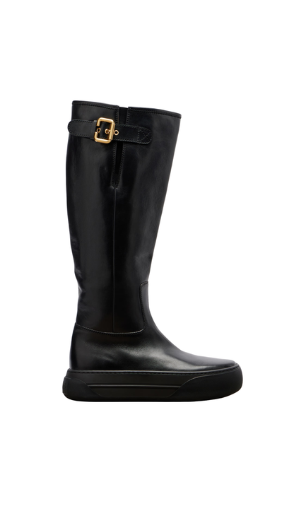 Delia Boot in Black Leather