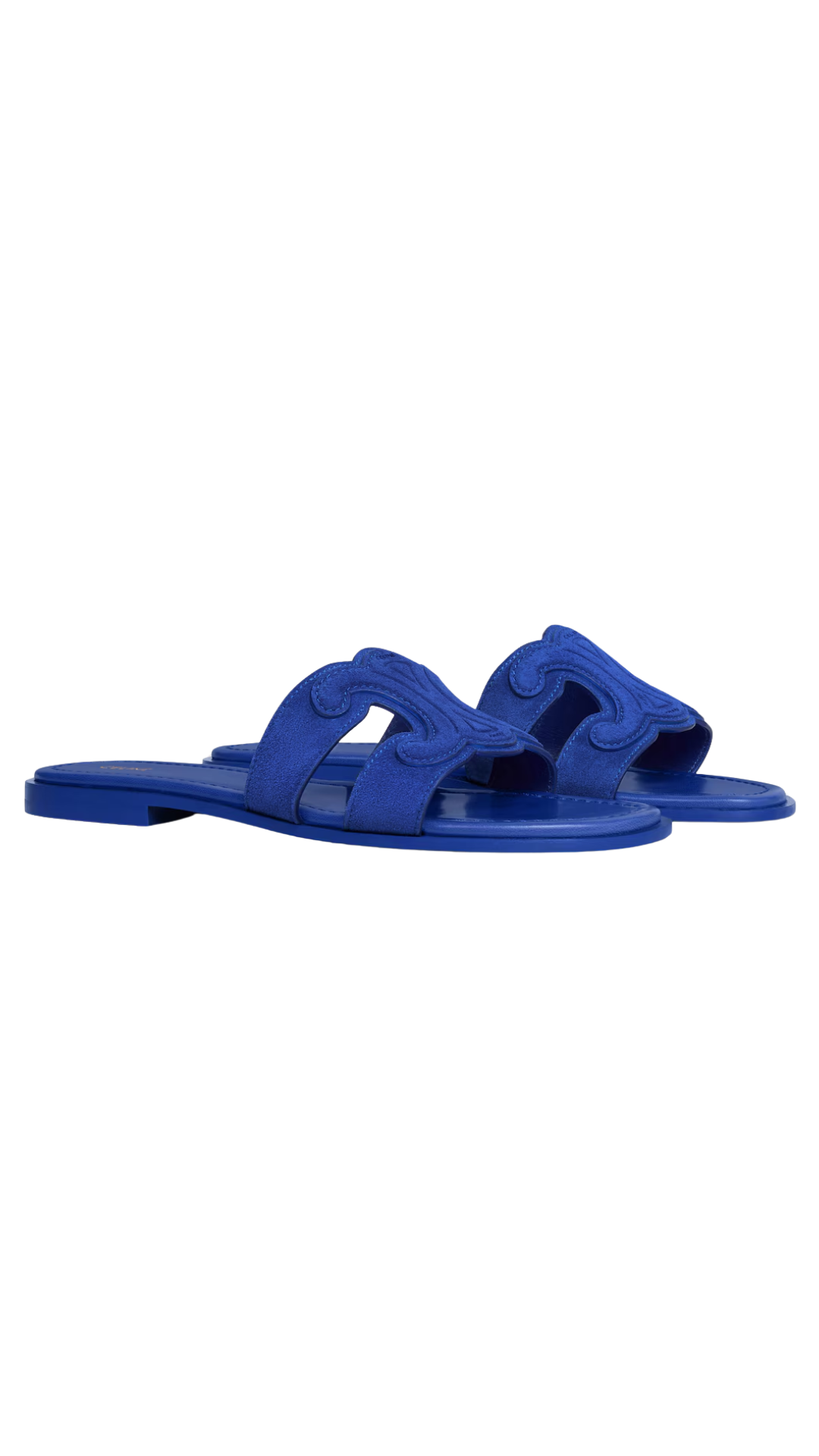 Marina Triomphe Mule in Blue Suede Calfskin