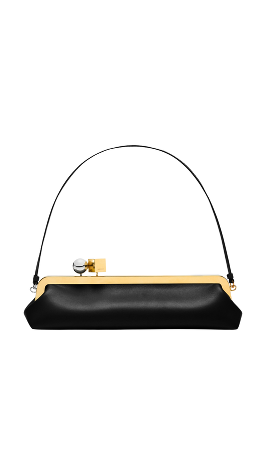 The Salon Clutch Long Clasp Bag in Black