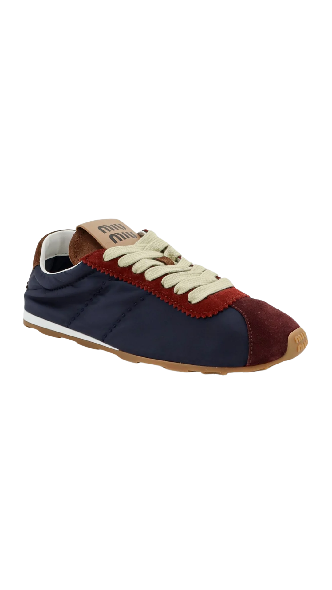 Nylon Sneakers with Suede Inserts in Blue