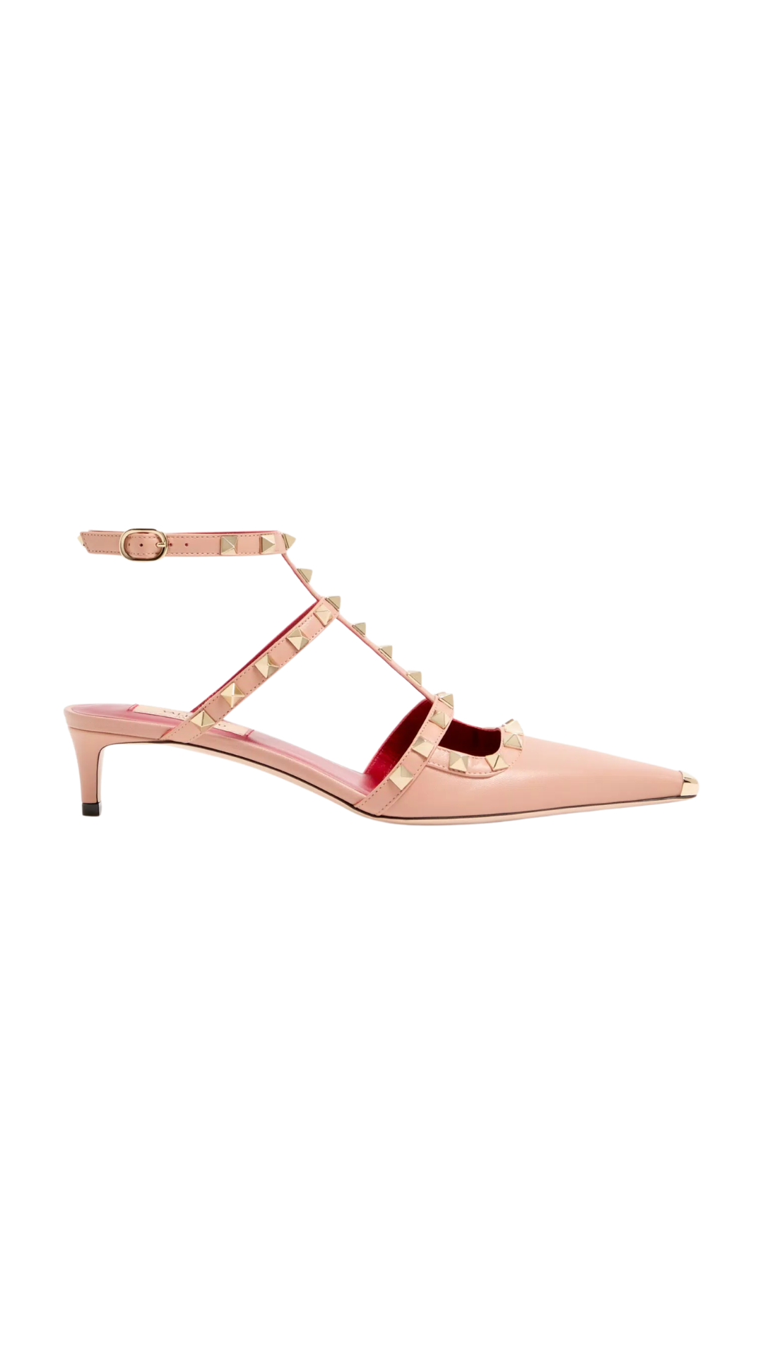 Rockstud Court Shoes In Kid Leather 40Mm in Phard