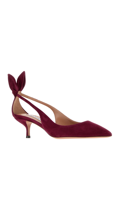 Bow Tie Pump 50 Tyrian Purple Suede