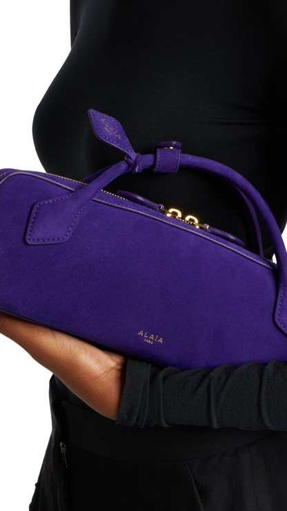 Le Teckel Suede Clutch in Purple