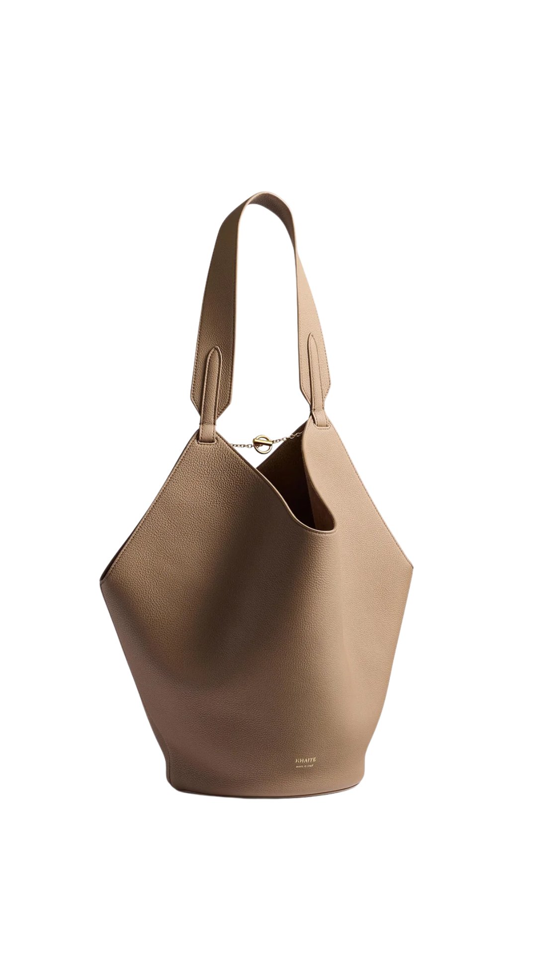 Small Lotus Tote in Mokka Pebbled Leather