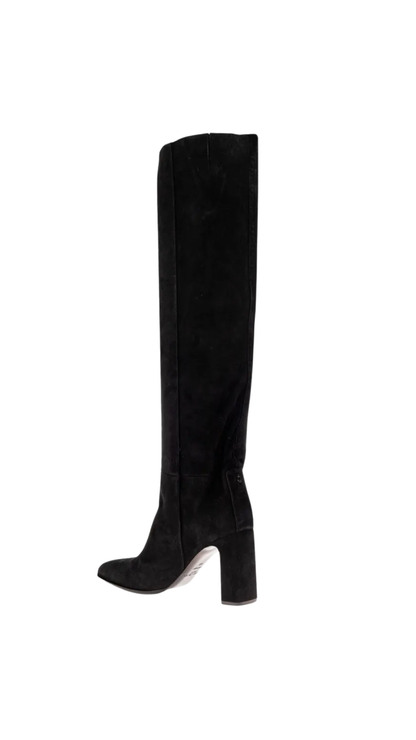 Caly Over The Knee 85 Black Suede Knee-High Boots