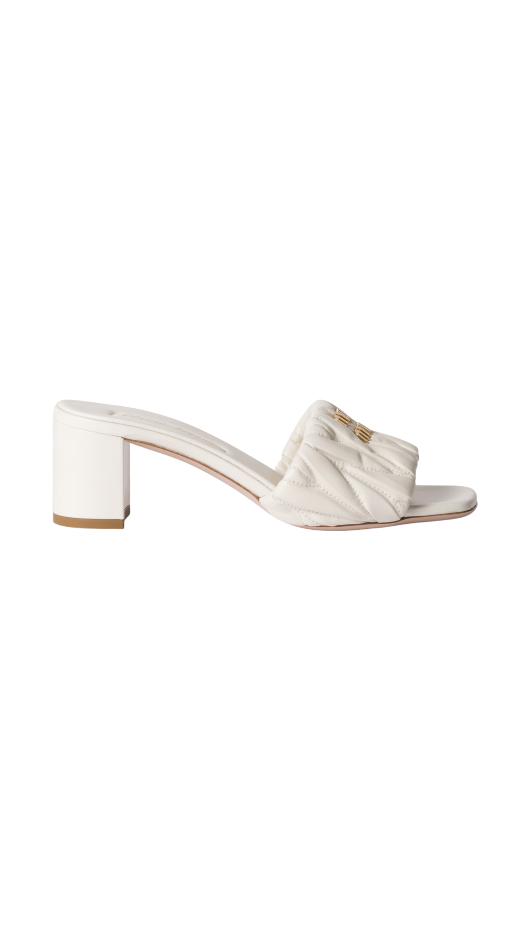 Matelassé Nappa Leather Slides in White