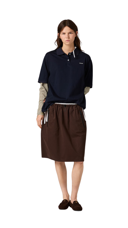 Jersey Polo Shirt in Blue/Olive