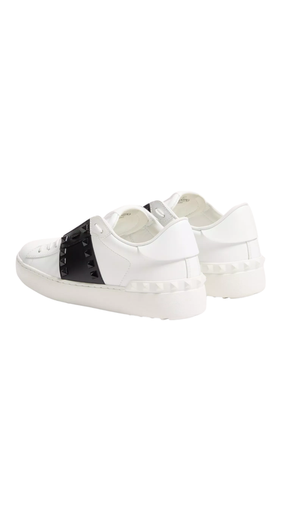 Rockstud Untitled Sneaker In Calfskin Leather With Tonal Studs