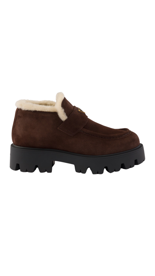 Suede Loafers in Dark Brown