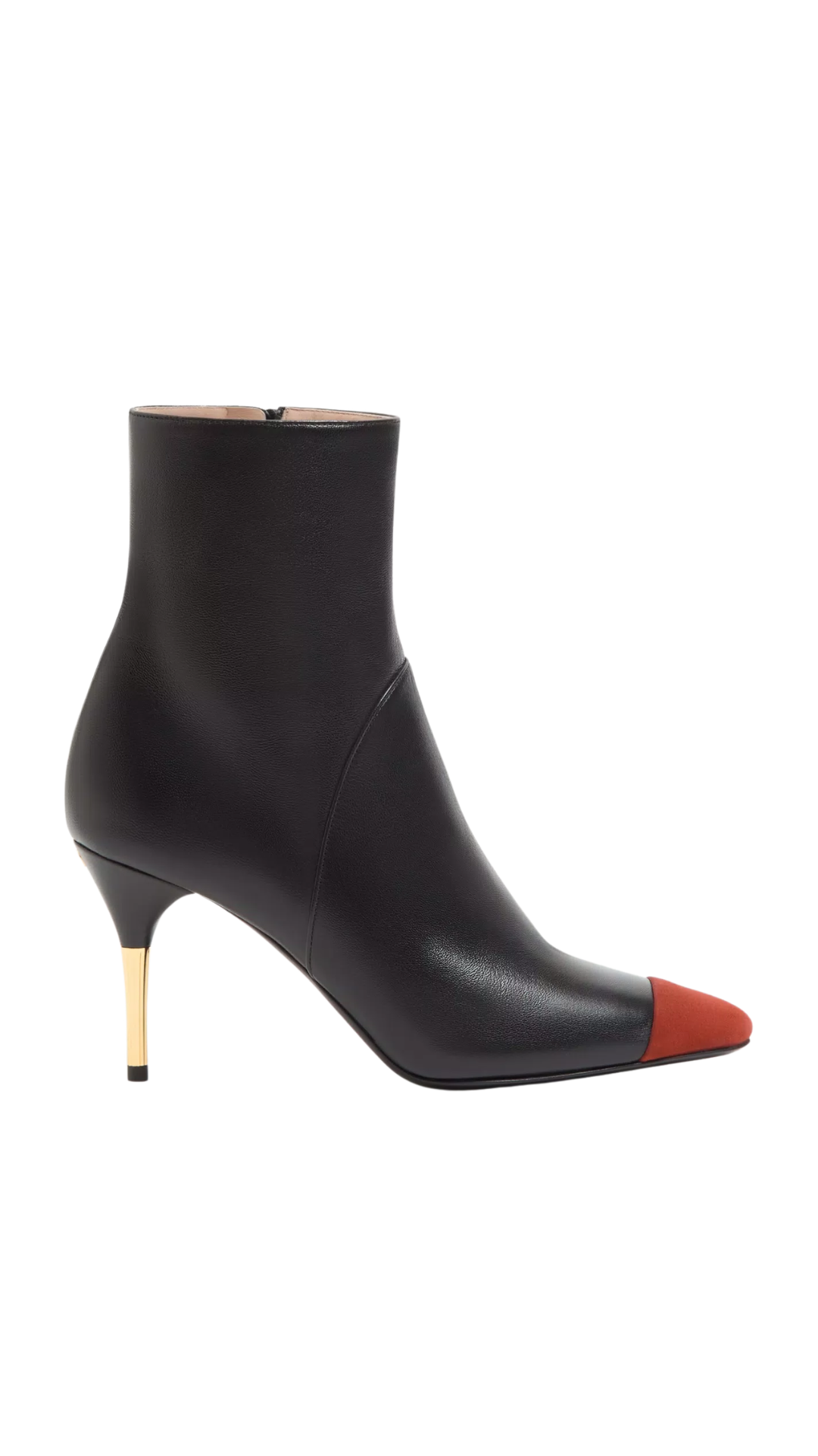 Sinead Ankle Boot in Black/Rust Nappa and Suede 85mm