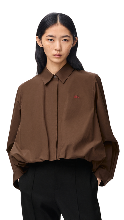 Shirt in Brown Cotton