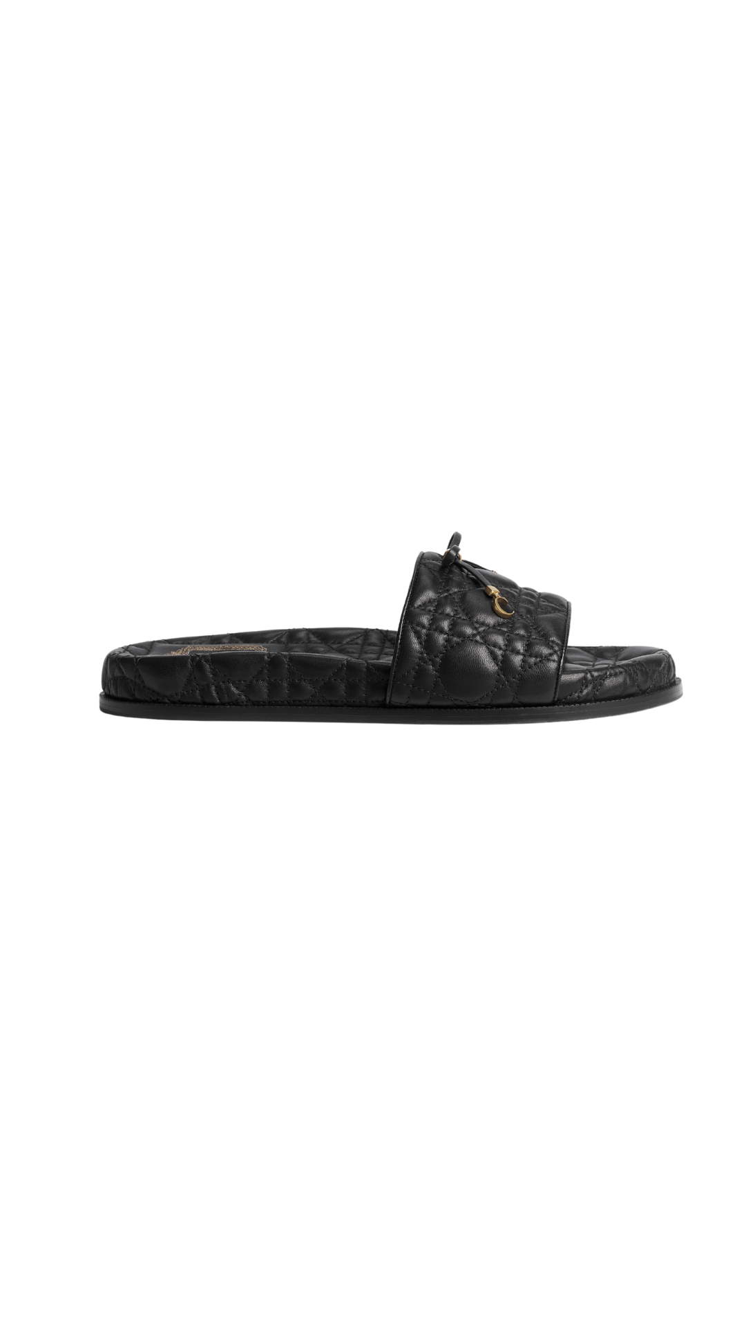 Sandal Dior Cannage in Black Leather