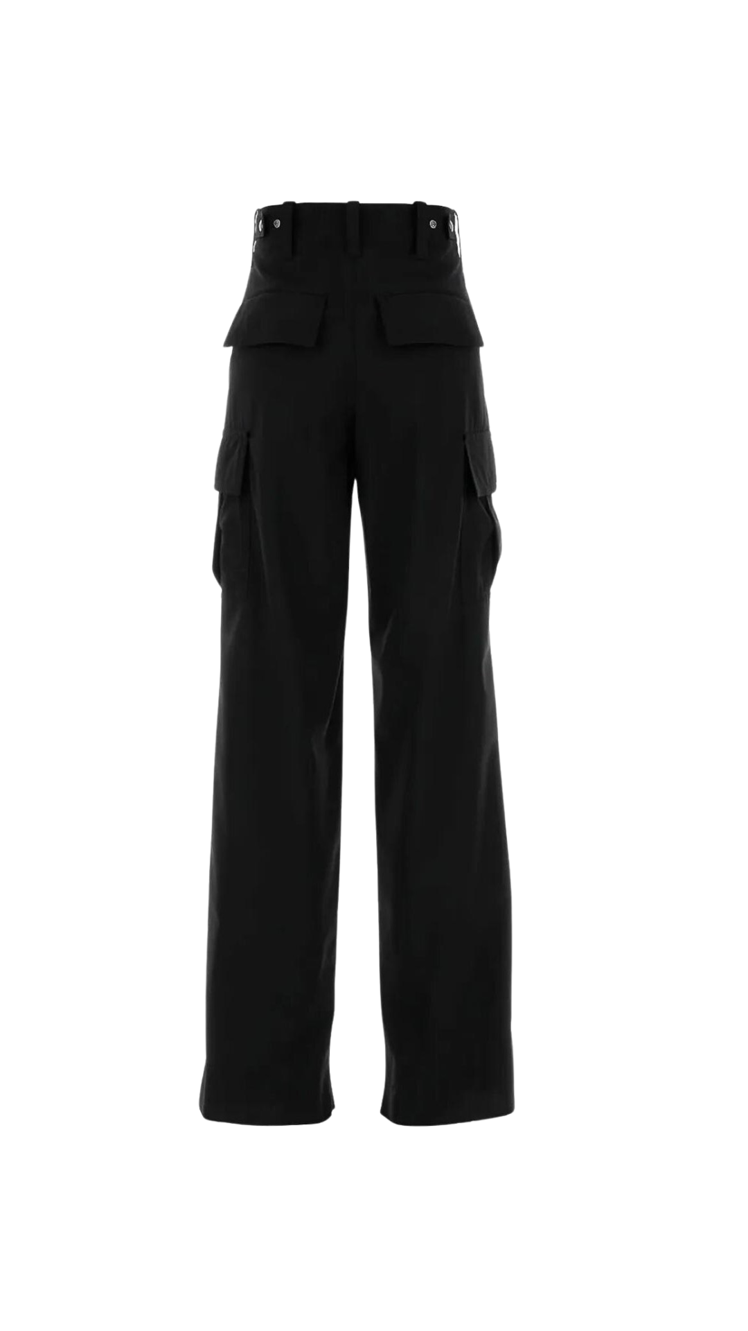 Fine Wool Cargo Pants in Black