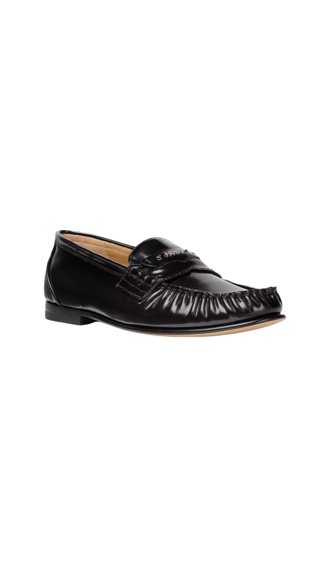 Scrunch Black Leather Loafers