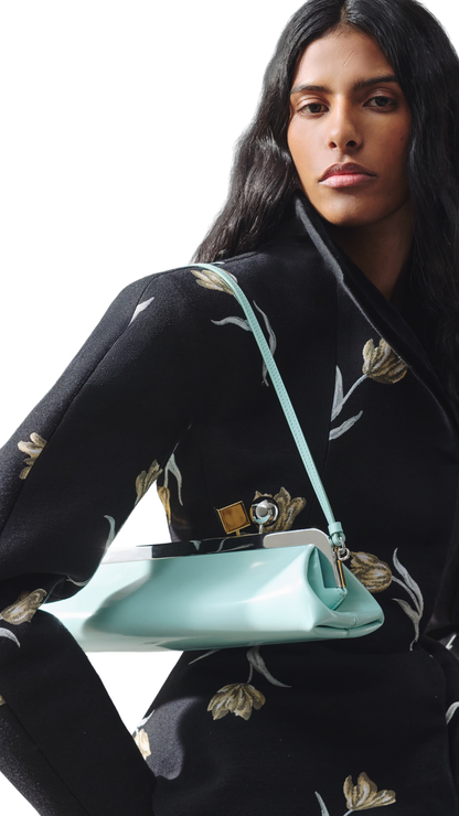 The Salon Clutch in Aqua