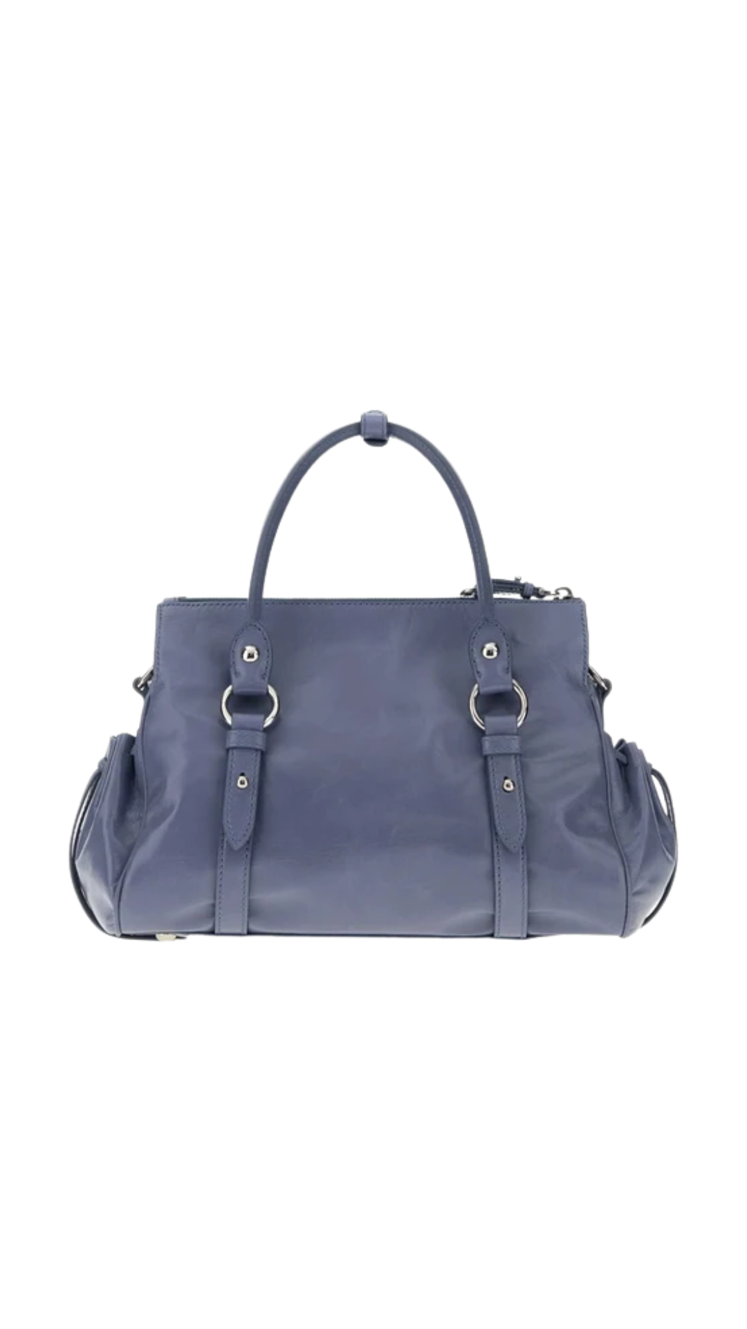 Shiny Leather Handbag in Blue