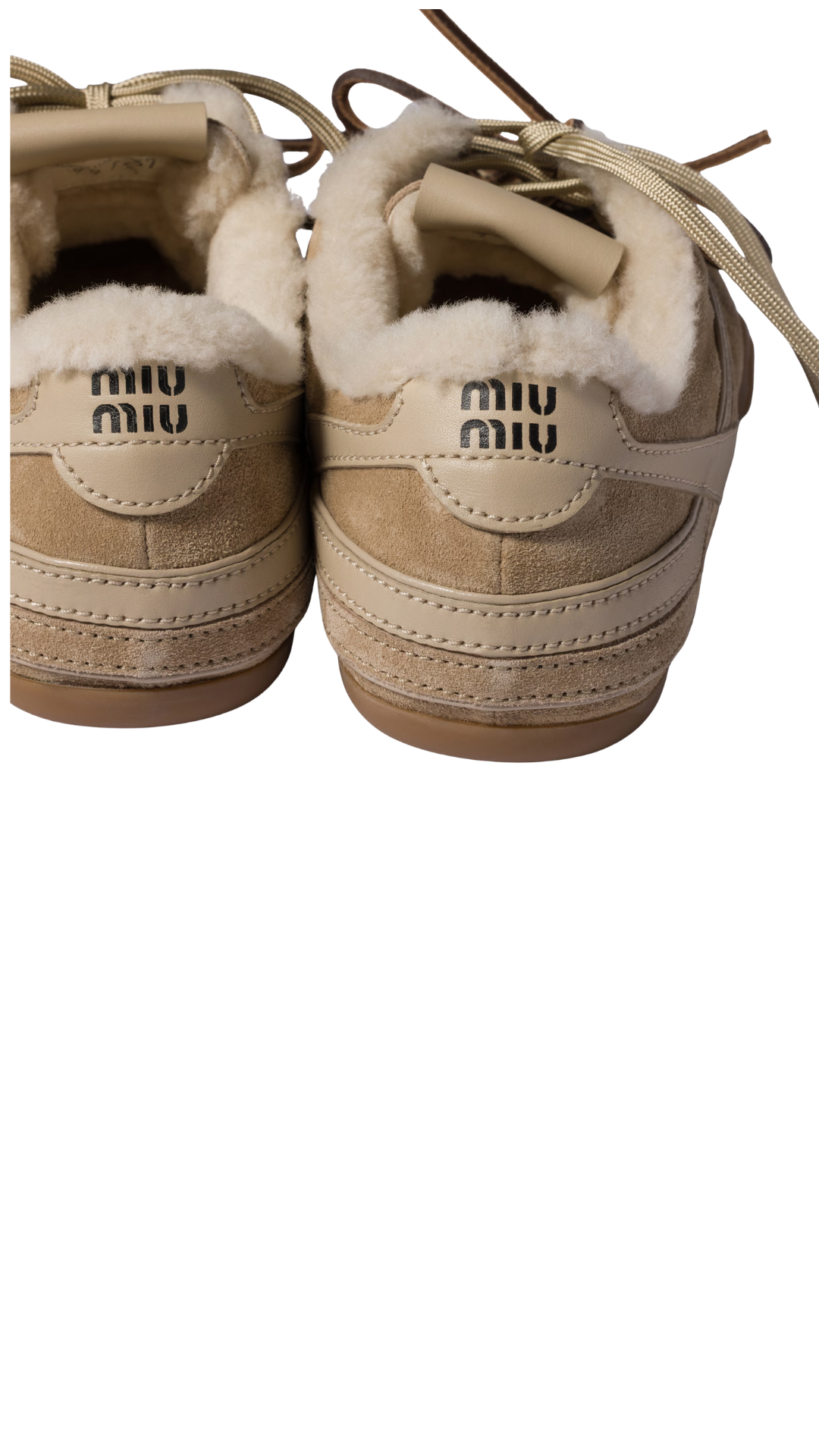 Zapatillas de ante y borreguito Gymnasium en beige desierto
