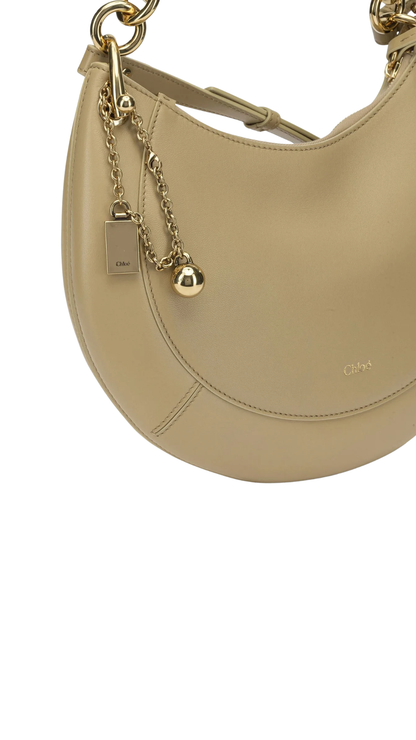 Small Chloé Banana Zipped Hobo in Soft Powder Soft Leather