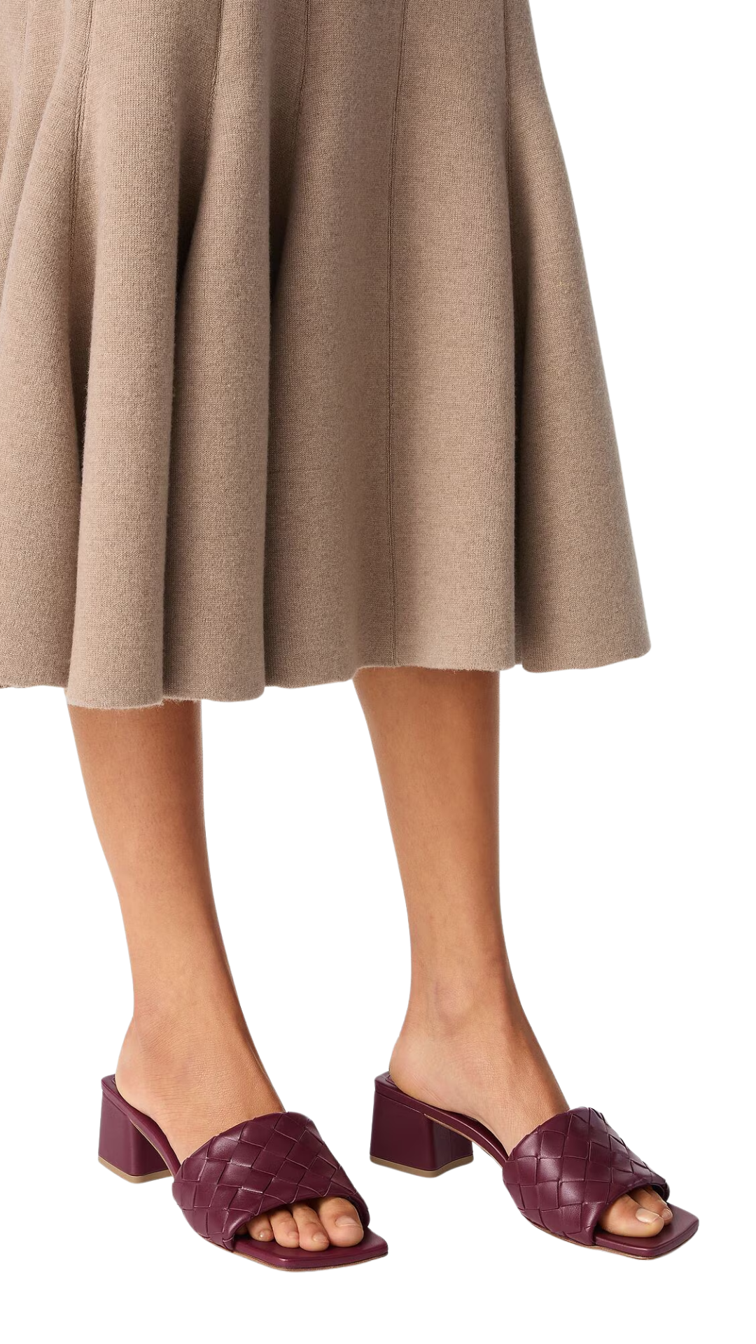 Parco Mule in Barolo Intrecciato Leather Kitten-Heel