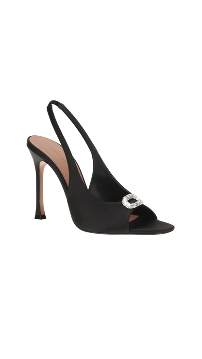 Mini Camelia Slingback Sandals in Black