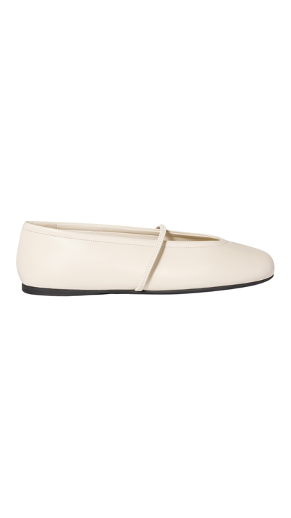 Nappa Leather Ballerinas in Ivory