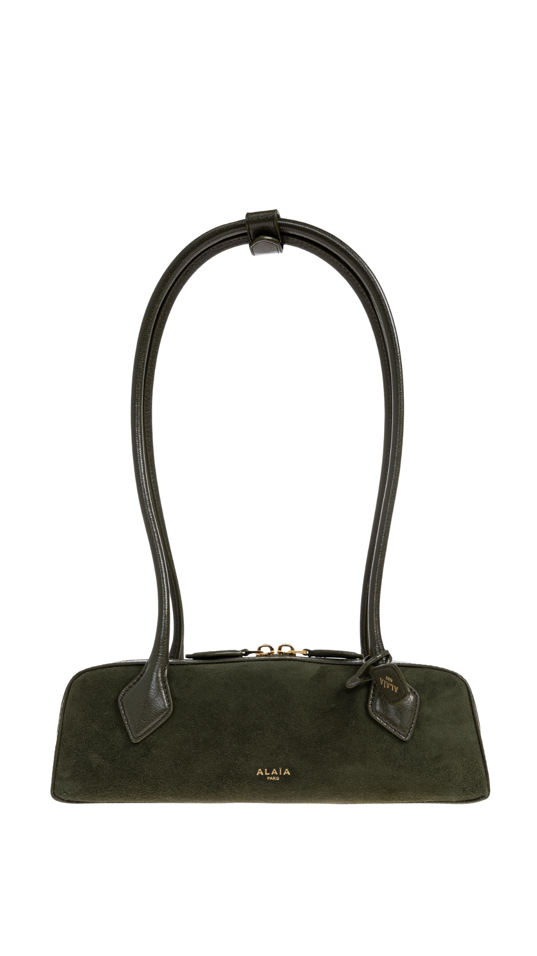 Le Teckel Small Bi-Material Bag in Dark Green