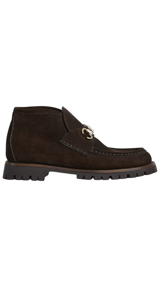 Women's Horsebit Ankle Boot in Dark Brown