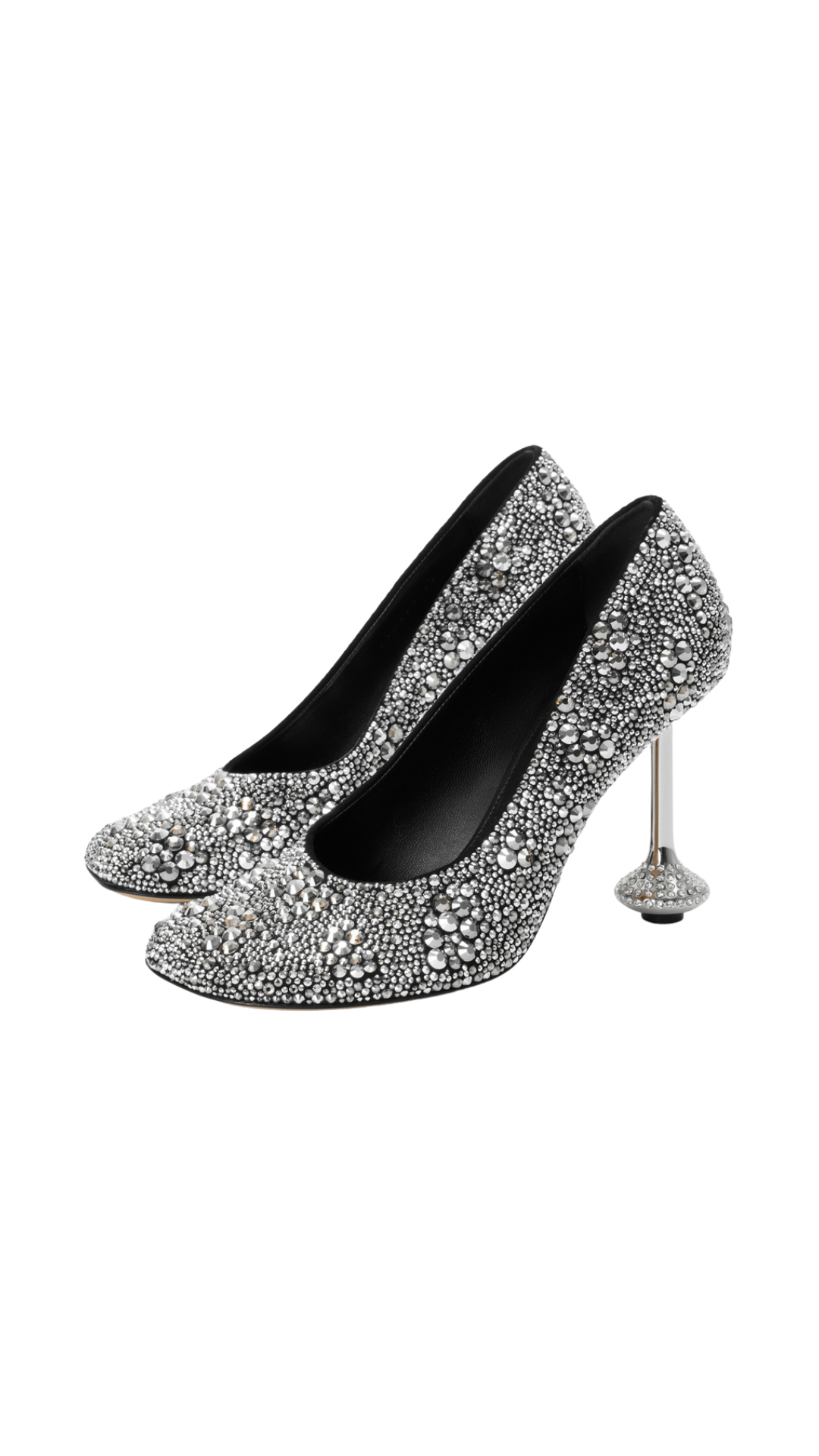 Toy pump in Silver Suede and Strass