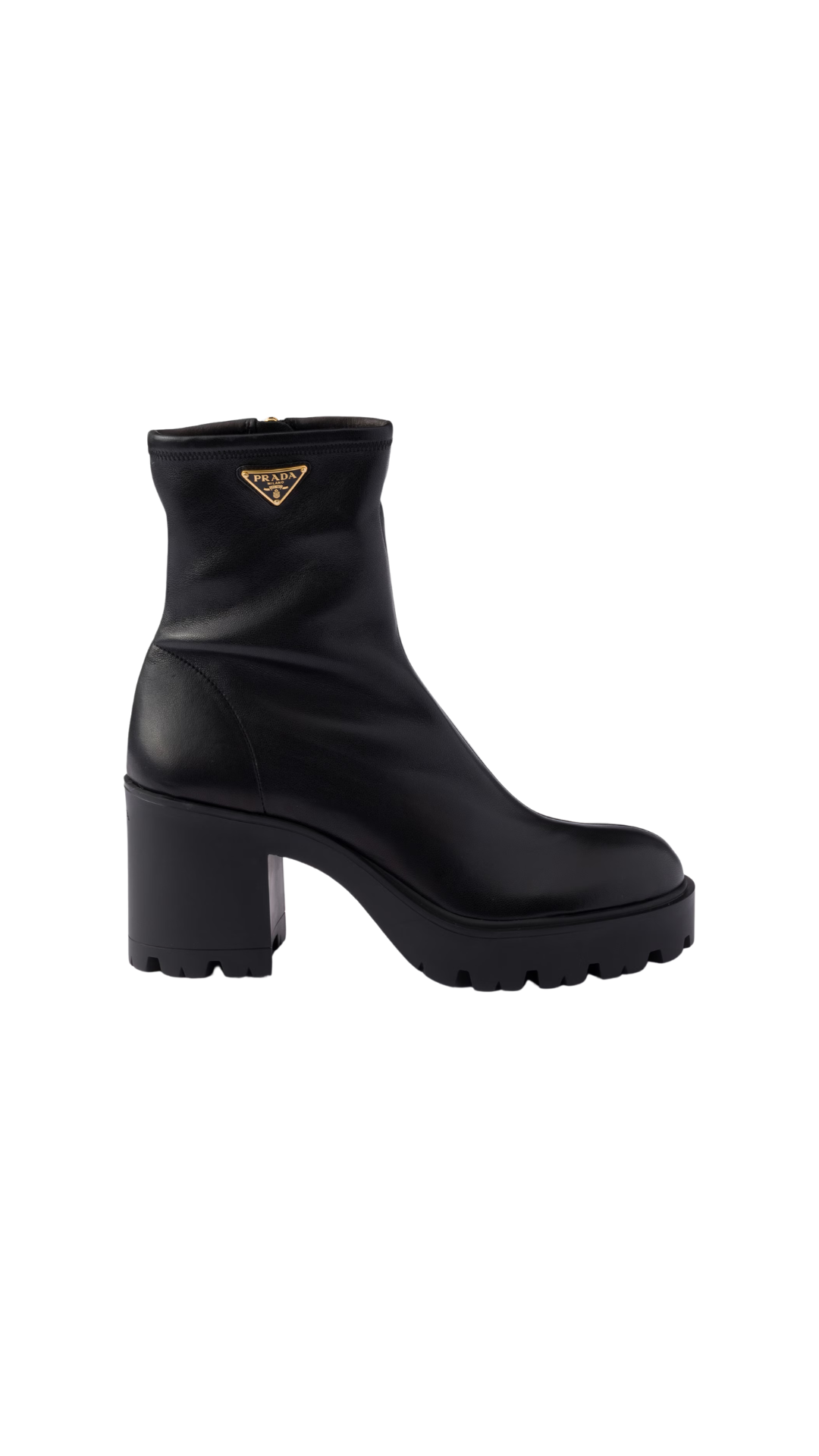 Stretch Nappa Leather Booties in Black