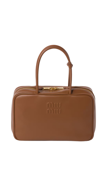 Leather Beau Bag in Cognac