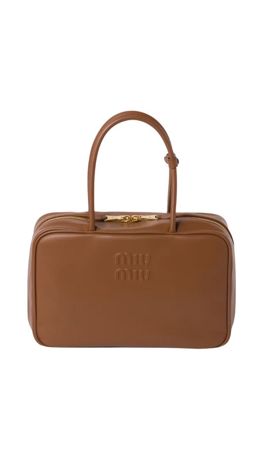 Leather Beau Bag in Cognac