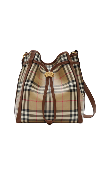 Small Check Bucket Bag Archive beige