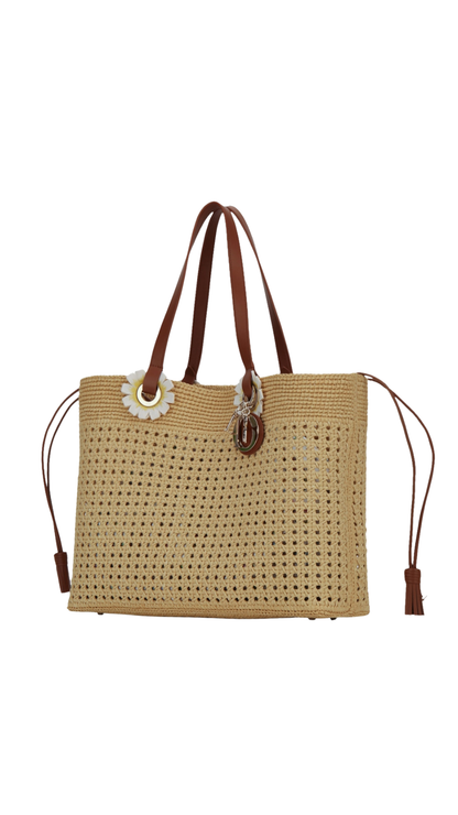 Dioriviera Flowers Tote Tote Bag in Brown Multi